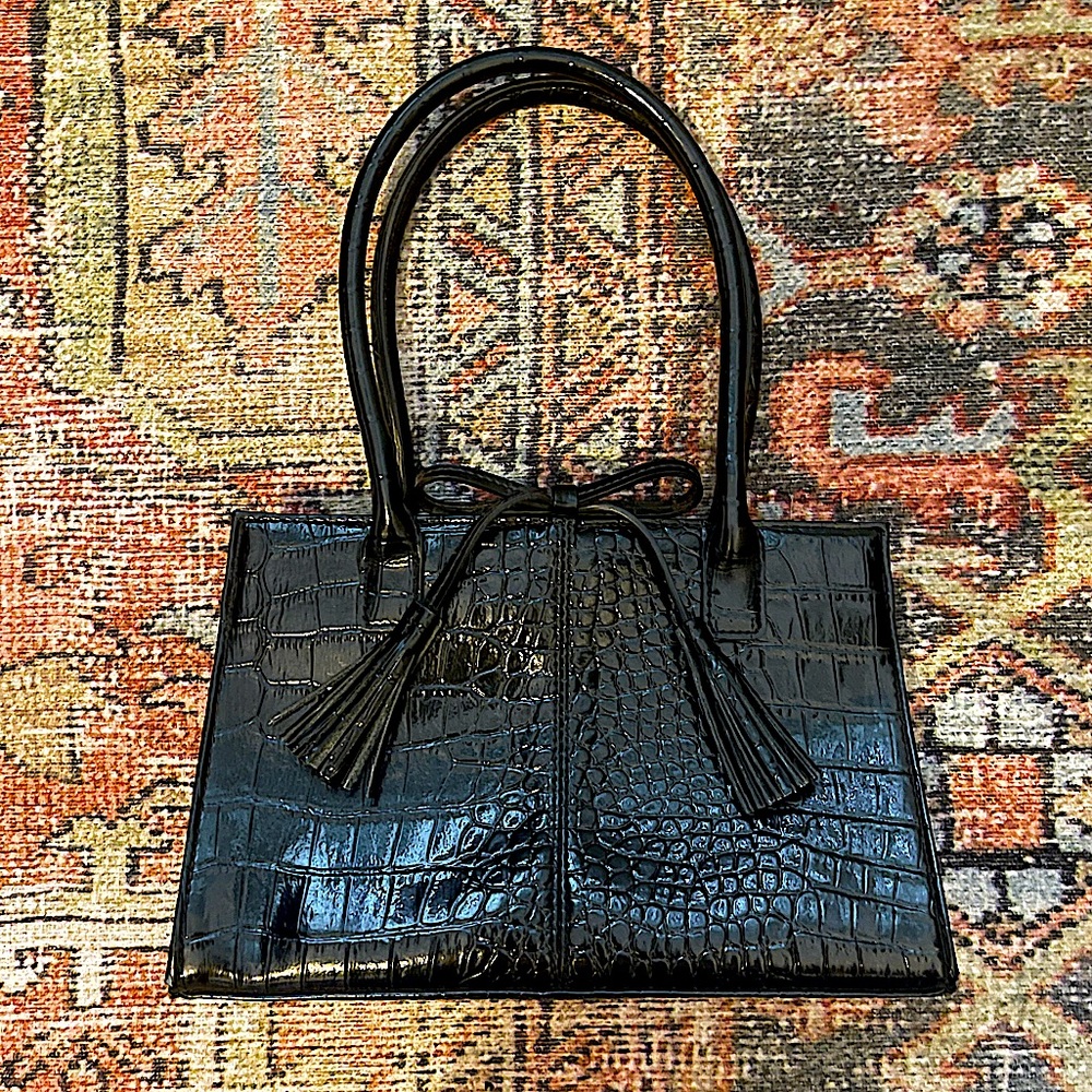 Super cute black crocodile Liz Claiborne purse